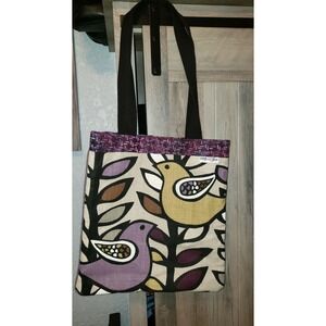 Wool & Spice Shoulder Bag Purse Tote Wool Cotton Linen 12" By 13" Birds Colorful